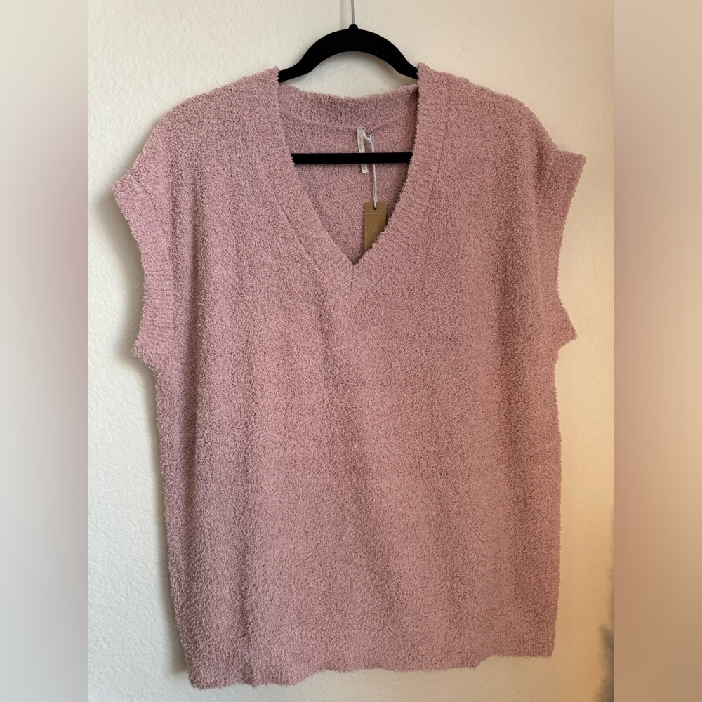 NWT- Hello Nite Pink Sleeveless Vest Top Super Soft Cozy Material Size Large